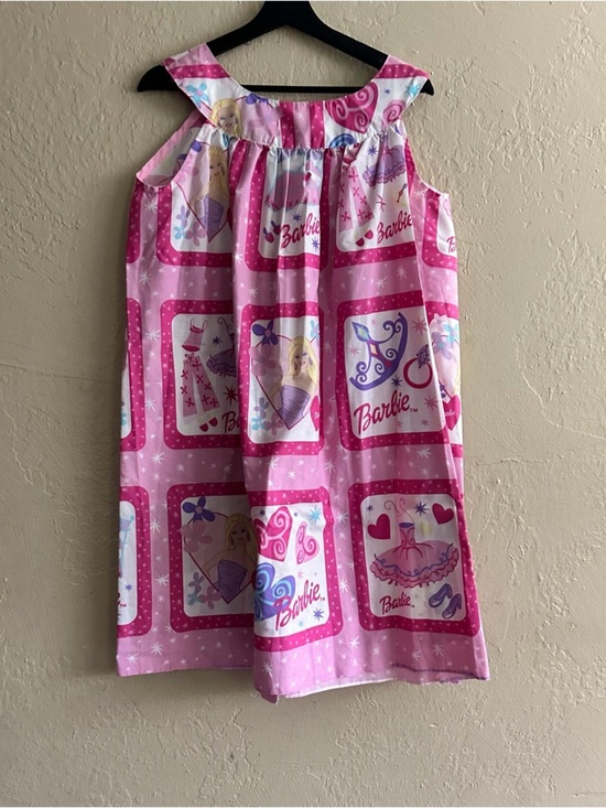 homemade Dresses & Skirts - Barbie Pink Printed Handmade Sleeveless Nightdress pit to pit 23", length 37"